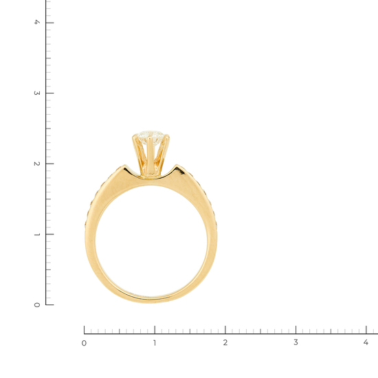 Кольцо из желтого золота 585 пробы c 15 бриллиантами, Л28088333 за 72450