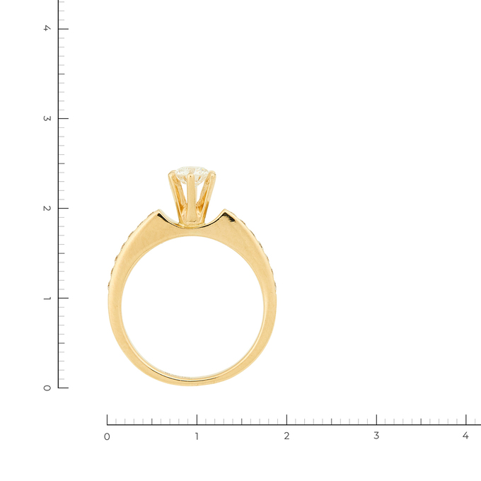 Кольцо из желтого золота 585 пробы c 15 бриллиантами, Л 2808 8333 за 80500