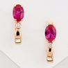 Серьги из золота 585 пробы c 2 бриллиантами и корундами