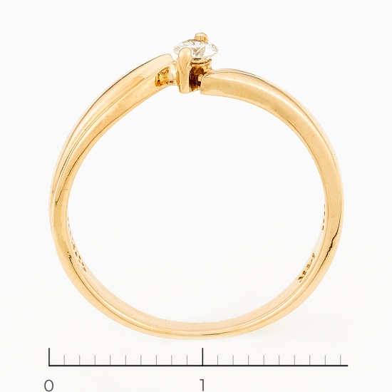 Кольцо из красного золота 585 пробы c 1 бриллиантом, Л11149213 за 10450