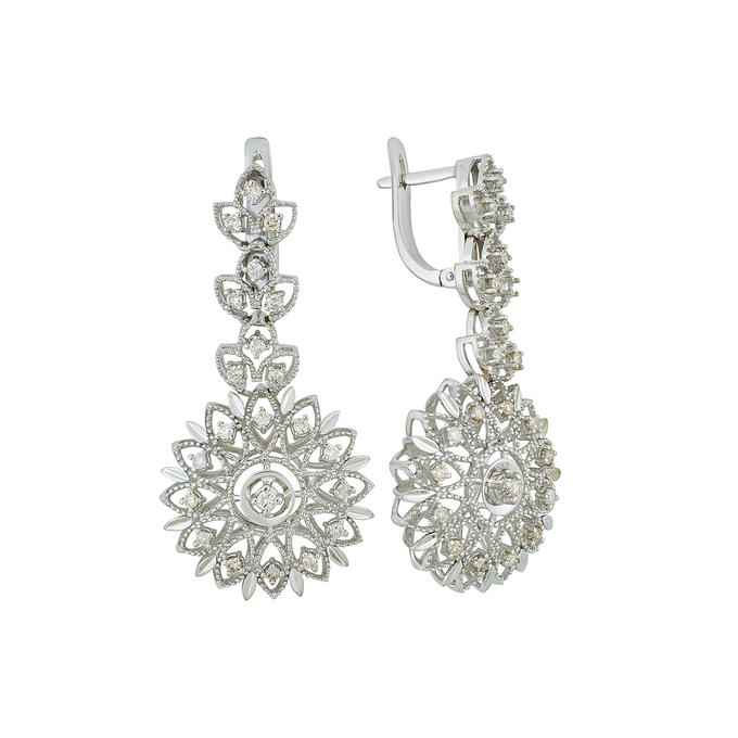 Серьги из золота 750 пробы c бриллиантами, Ц О007 1831 за 95000