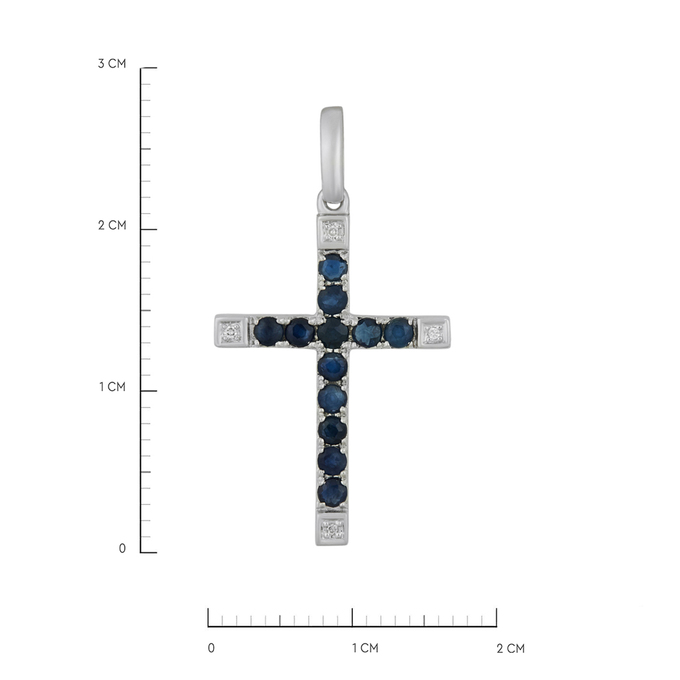 Подвеска из золота 585 пробы c сапфирами и бриллиантами, Л 3209 1259 за 13520
