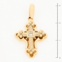 Крестик из комбинированного золота 585 пробы c 1 бриллиантом Л33084604 фото 2