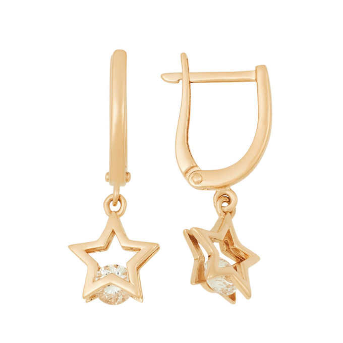 Серьги из золота 585 пробы c фианитами, Ц О007 2281 за 30030