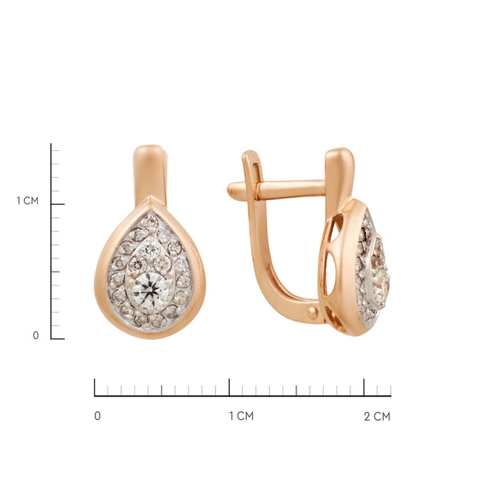 Серьги из золота 585 пробы с бриллиантами, Ц О007 5868 за 49600