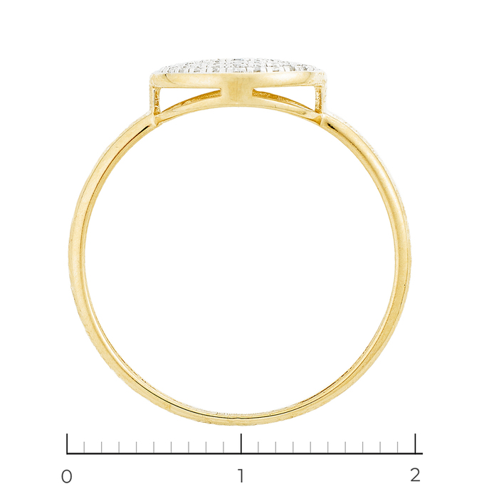 Кольцо из комбинированного золота 585 пробы c 60 бриллиантами