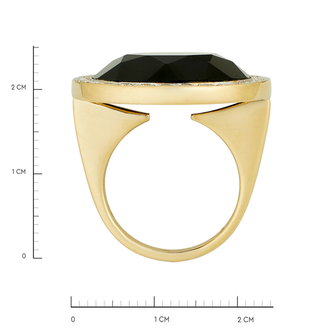 Кольцо из золота 750 пробы c бриллиантами и ониксом, Л 1615 6733 за 110000