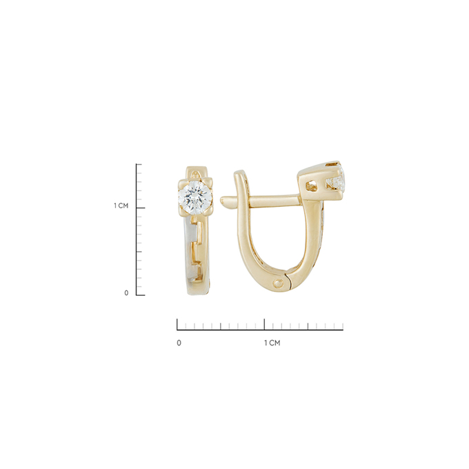 Серьги из золота 585 пробы c 2 бриллиантами, Л 1911 5053 за 105781