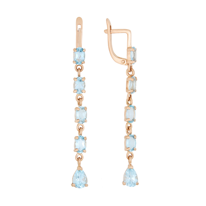 Серьги из золота 585 пробы c топазами, Л 5205 9885 за 60320