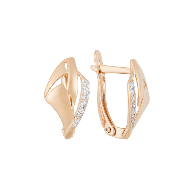 Серьги из золота 585 пробы c фианитами