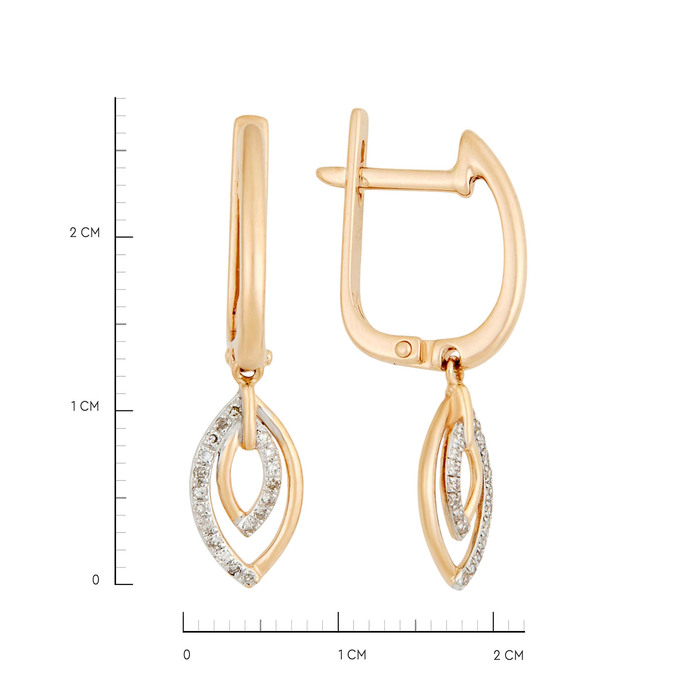Серьги из золота 585 пробы с бриллиантами, Ц О007 3880 за 34400