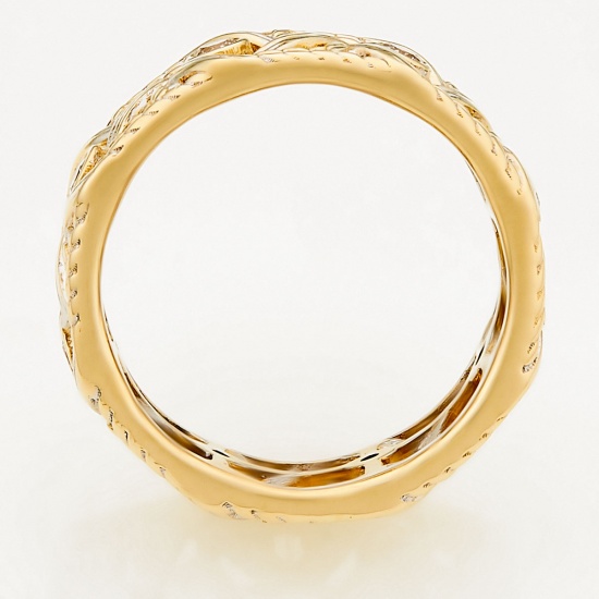 Кольцо из комбинированного золота 585 пробы c 8 бриллиантами, Л75008875 за 38700