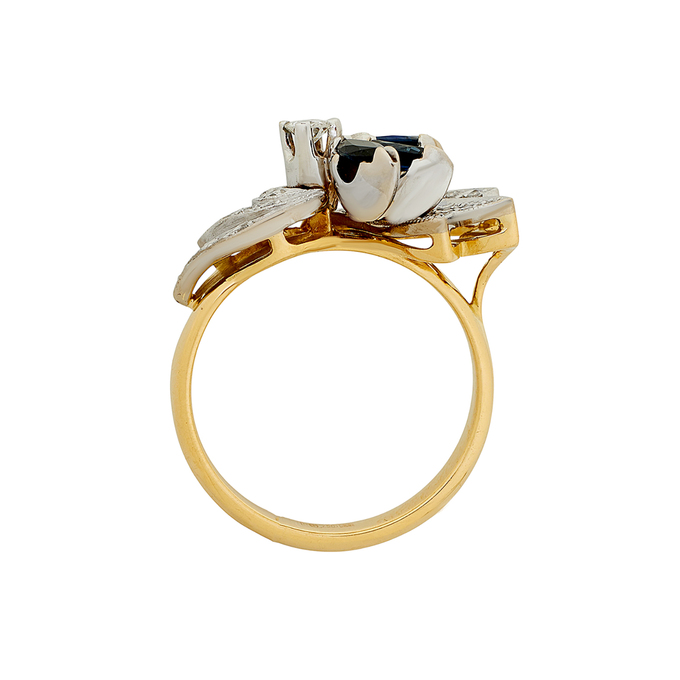 Кольцо из золота 750 пробы c сапфирами и бриллиантами, Л 2812 5122 за 110000