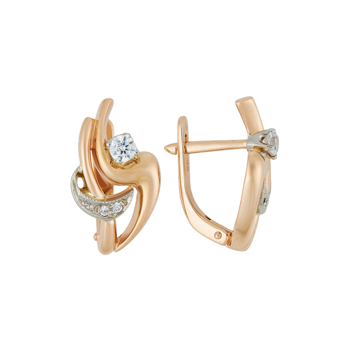 Серьги из золота 585 пробы c 6 фианитами, Л 5103 0114 за 40320
