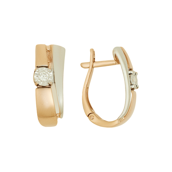 Серьги из золота 585 пробы c бриллиантами