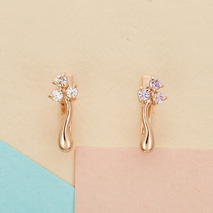Серьги из золота 585 пробы c фианитами