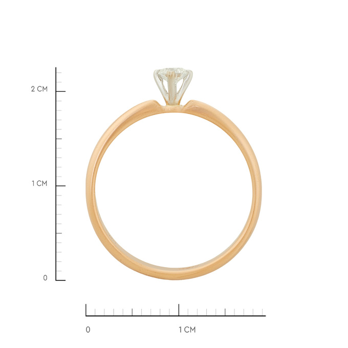 Кольцо из золота 585 пробы c бриллиантом, Л 4710 7004 за 35600