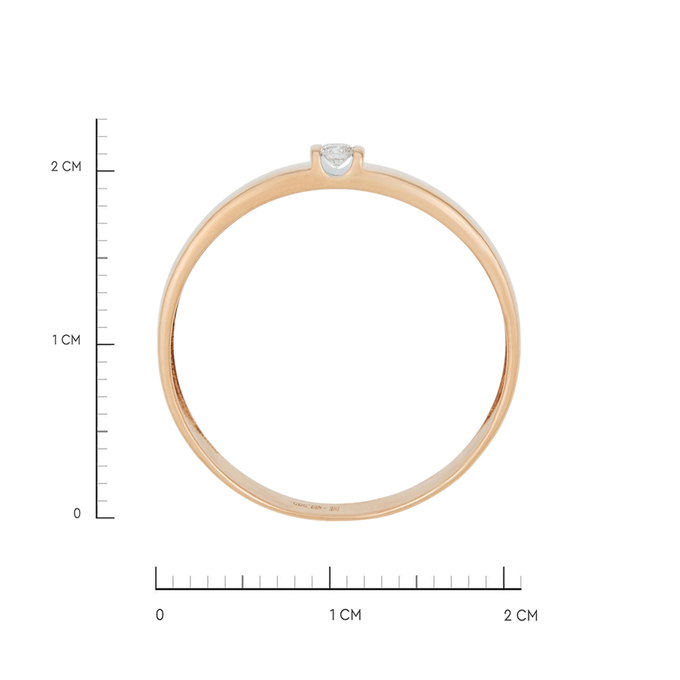 Кольцо из золота 585 пробы c бриллиантом, Л 7303 2560 за 24800