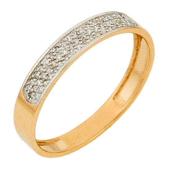 Кольцо из комбинированного золота 585 пробы c 55 бриллиантами, Л31121968 за 11340