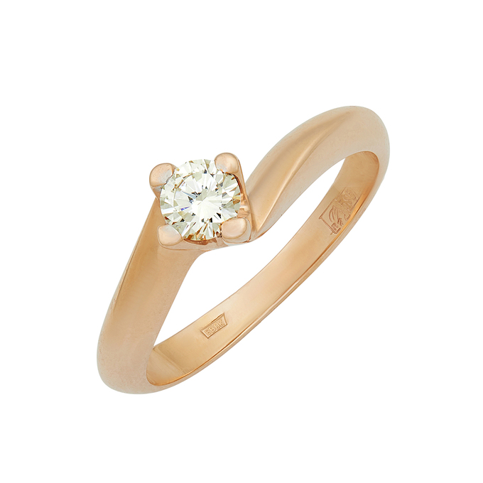 Кольцо из золота 585 пробы c бриллиантом, Л 2509 0127 за 88200