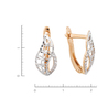 Серьги из комбинированного золота 585 пробы c 14 фианитами