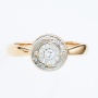 Кольцо из комбинированного золота 585 пробы c 5 бриллиантами Л57025435 фото 2