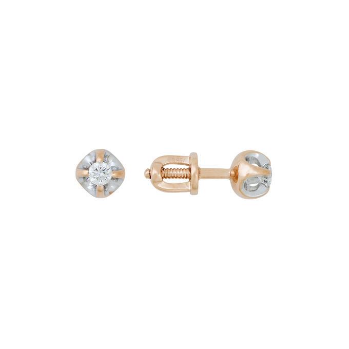 Серьги из золота 585 пробы c бриллиантами, Л 0808 2100 за 22000