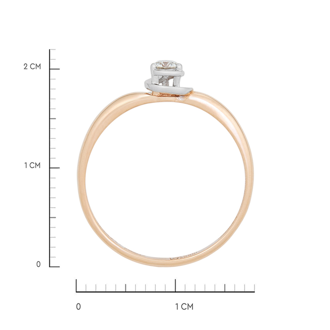 Кольцо из золота 585 пробы c бриллиантом, Л 7501 4090 за 24000