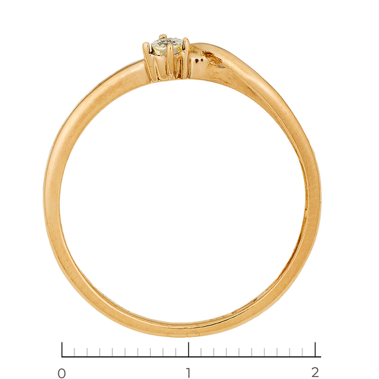Кольцо из красного золота 585 пробы c 1 бриллиантом, Л60020525 за 5400