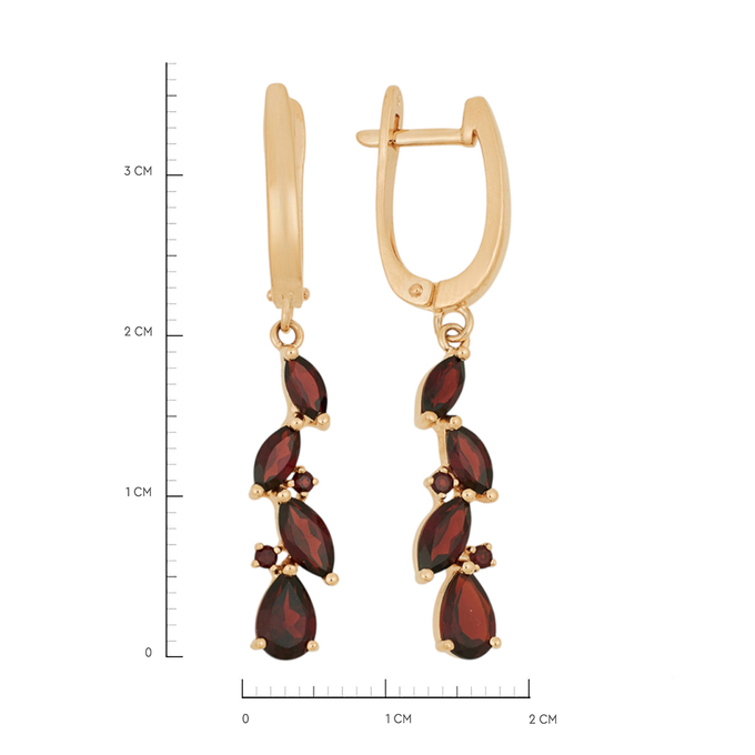 Серьги из золота 585 пробы c гранатами, Ц О007 1711 за 36720