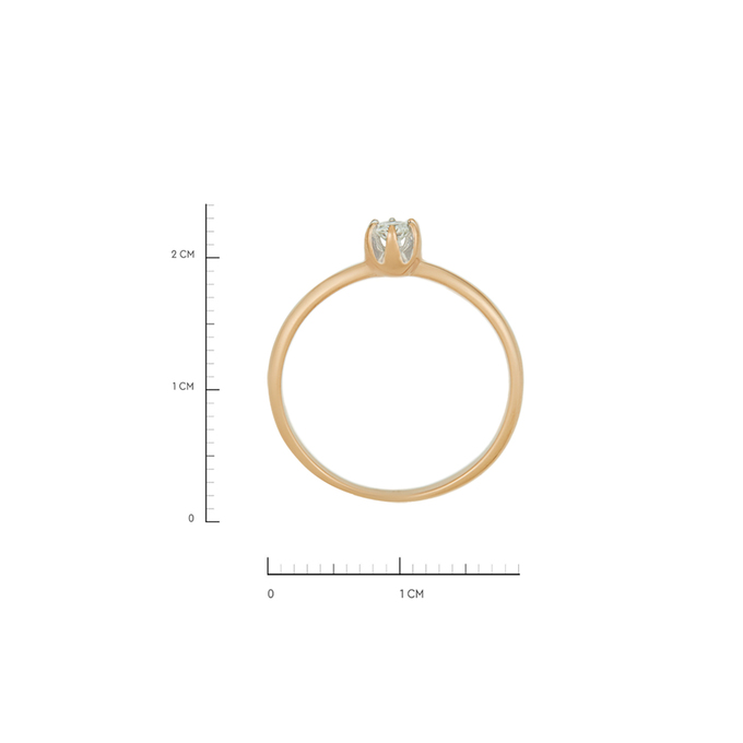 Кольцо из золота 585 пробы c бриллиантом, Л 0808 8092 за 23600