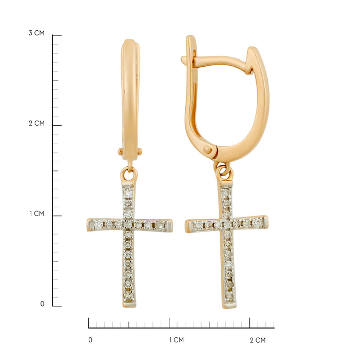 Серьги из золота 585 пробы с бриллиантами, Л 4711 0656 за 22000