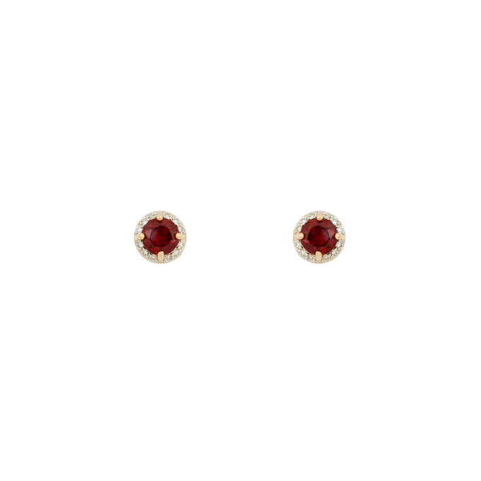 Серьги из золота 585 пробы с гранатами и бриллиантами, Ц О007 3991 за 13200