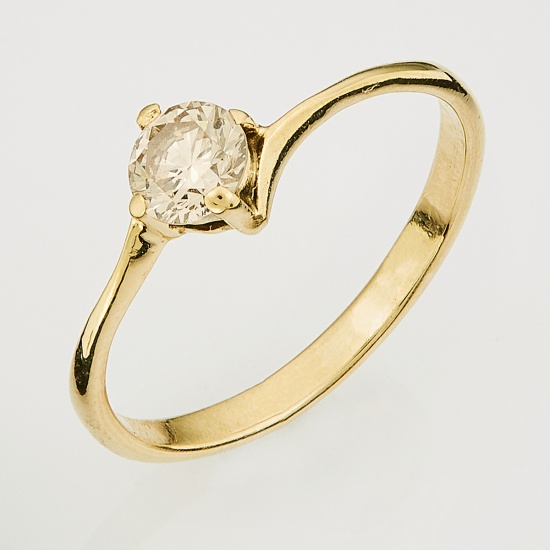 Кольцо из желтого золота 585 пробы c 1 бриллиантом, Л61012036 за 40760