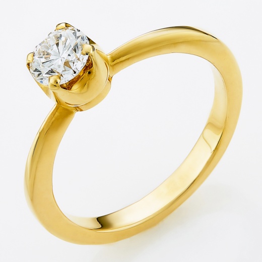 Кольцо из желтого золота 750 пробы c 1 бриллиантом Л29089461 фото 1