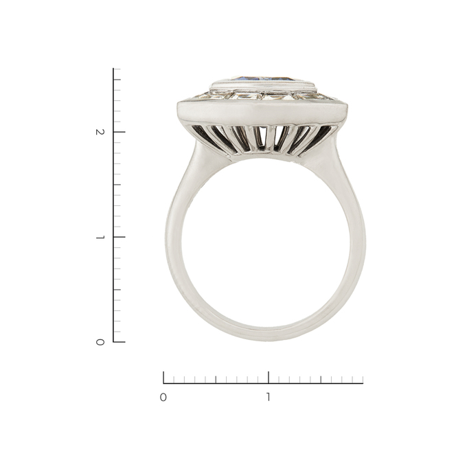 Кольцо из белого золота 750 пробы c 12 бриллиантами и 1 корундом, Л 2809 5114 за 140000