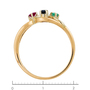 Кольцо из красного золота 585 пробы c 1 сапфиром и 1 рубином и 1 изумрудом Л06158781 фото 3