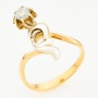 Кольцо из комбинированного золота 583 пробы c 1 бриллиантом Л09101600 фото 1