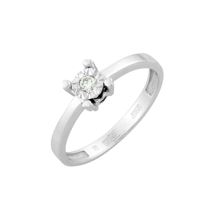 Кольцо из золота 585 пробы c бриллиантом