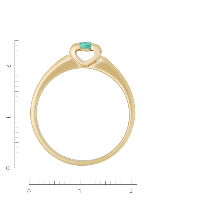 Кольцо из желтого золота 585 пробы c 1 изумрудом, Л 7501 7544 за 27230