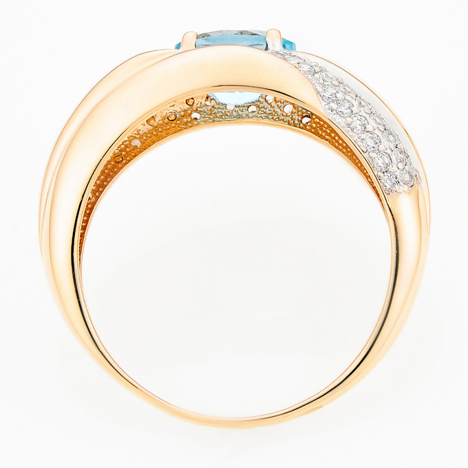 Кольцо из золота 585 пробы c топазом и фианитами, Л 3604 0706 за 45440