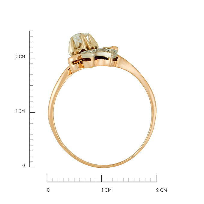 Кольцо из золота 585 пробы c бриллиантами