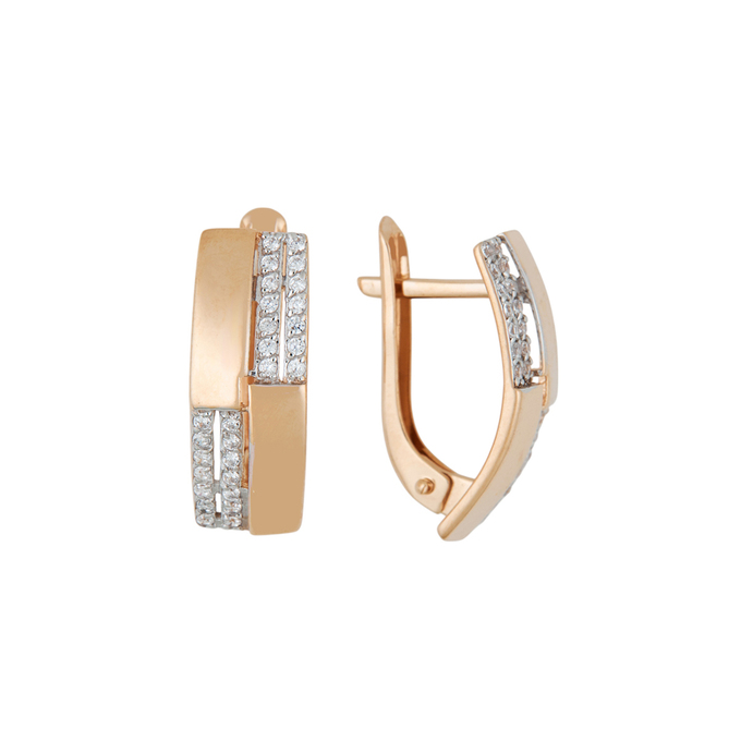 Серьги из золота 585 пробы c фианитами, Л 0616 5039 за 19600
