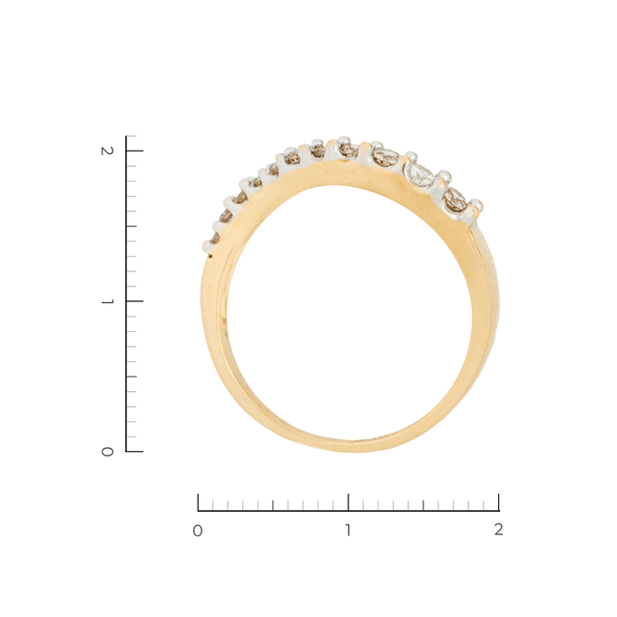Кольцо из золота 585 пробы c 11 бриллиантами