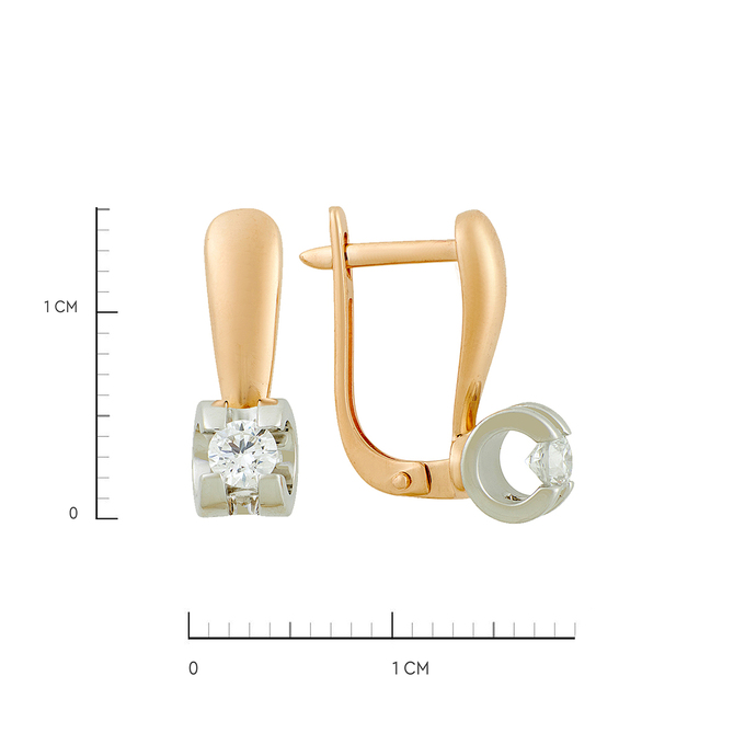 Серьги из золота 585 пробы c бриллиантом, Ц О007 1598 за 54240