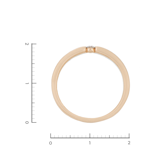 Кольцо из красного золота 585 пробы c 1 бриллиантом, Л35063427 за 21000