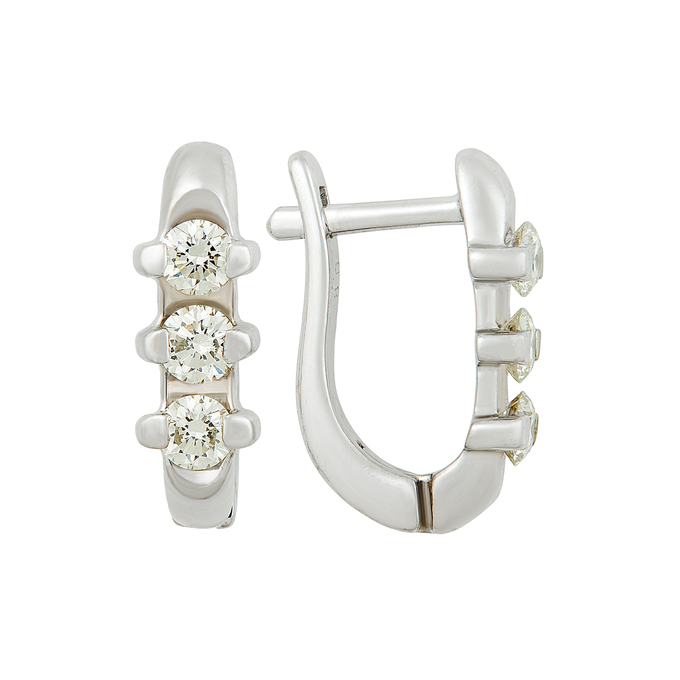 Серьги из золота 585 пробы c бриллиантами, Ц О007 1833 за 95120