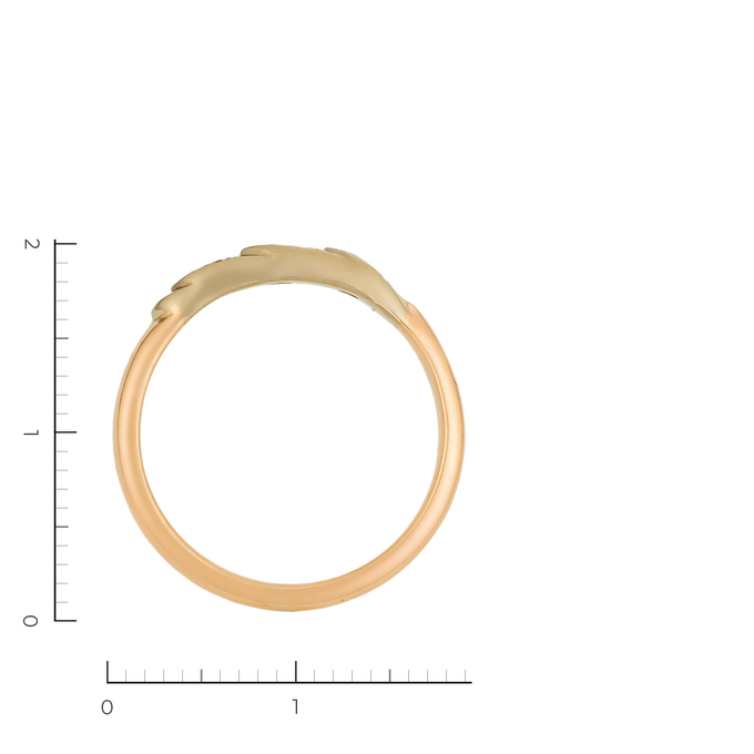 Кольцо из комбинированного золота 585 пробы c 3 бриллиантами, Л 2809 5263 за 28630