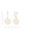 Серьги из красного золота 585 пробы c 6 фианитами