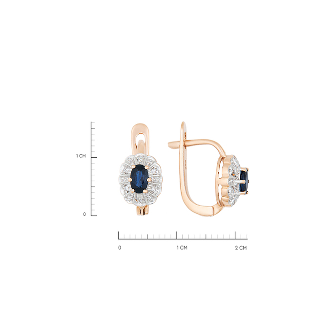 Серьги из золота 585 пробы c сапфирами и бриллиантами, К 0000 5129 за 55800
